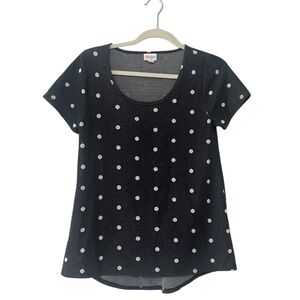 LuLaRoe Polka Dot Black Top